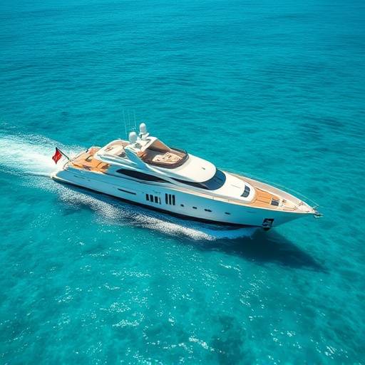 Un yate de lujo navegando en aguas turquesas cerca de Ibiza