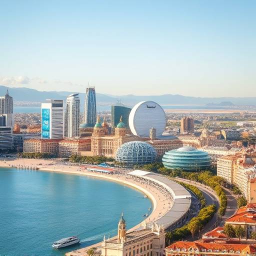 Vista de la ciudad de Valencia desde el mar, con la Ciudad de las Artes y las Ciencias en primer plano